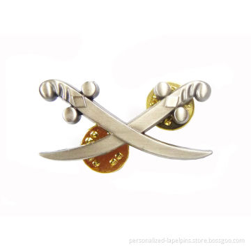 Sterling Silver Sword Personalized Lapel Pins Antique Bronze Souvenir Gift